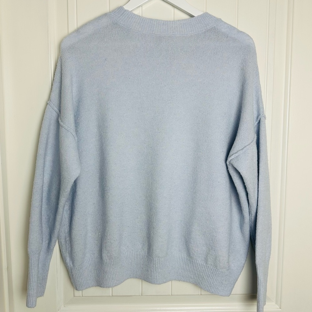 Vince Camuto baby blue cozy aesthetic polyester blend Crewneck sweater Large - Picture 5 of 6